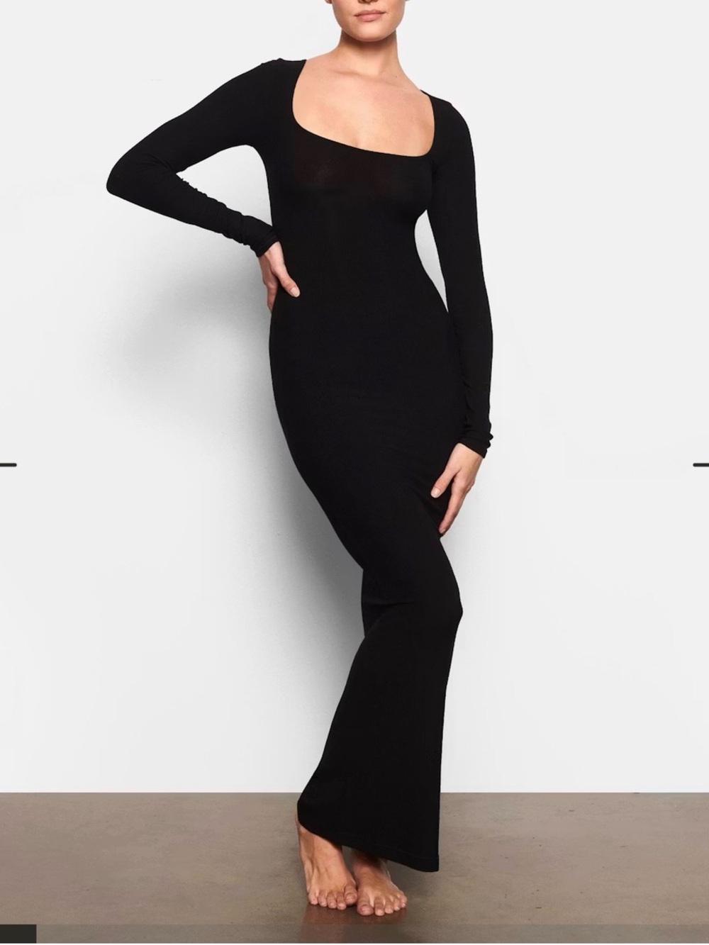 Skims Black Long Sleeve Dress